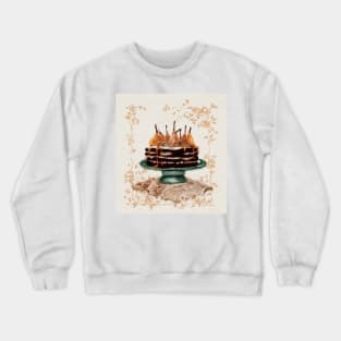 Caramel Pear and Gingerbread Cake Cottagecore Art Watercolor Crewneck Sweatshirt